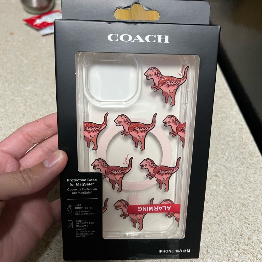 Rare Coach Protective, hardshell Rexy iPhone case 13/14/15 with MagSafe